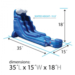 18 foot inflatable water slide blue marble wave dimensions2 1725479150 18' Blue Marble Wave Waterslide