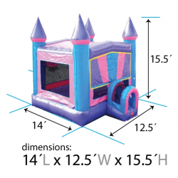 inflatable bounce house pink modular dimensions 1725487558 Pink, Purple, & Blue Bounce House