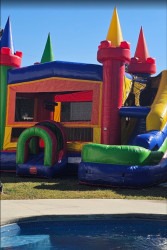 Rainbow20Combo201 1737490958 Rainbow Bounce House with Slide - Dry Only