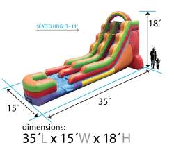 1820Rainbow20Size 1748274501 18' Rainbow Water Slide