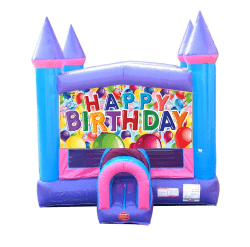 Happy Birthday Pink, Purple, & Blue Bounce House