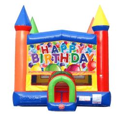 Happy Birthday Rainbow Bounce House