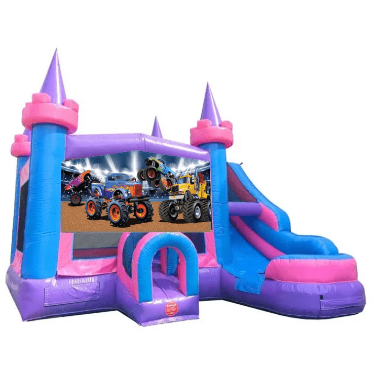 Monster Truck Pink Bounce House - Dry Only