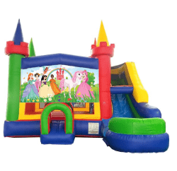 Princess Rainbow Bounce House with Slide - Dry Only