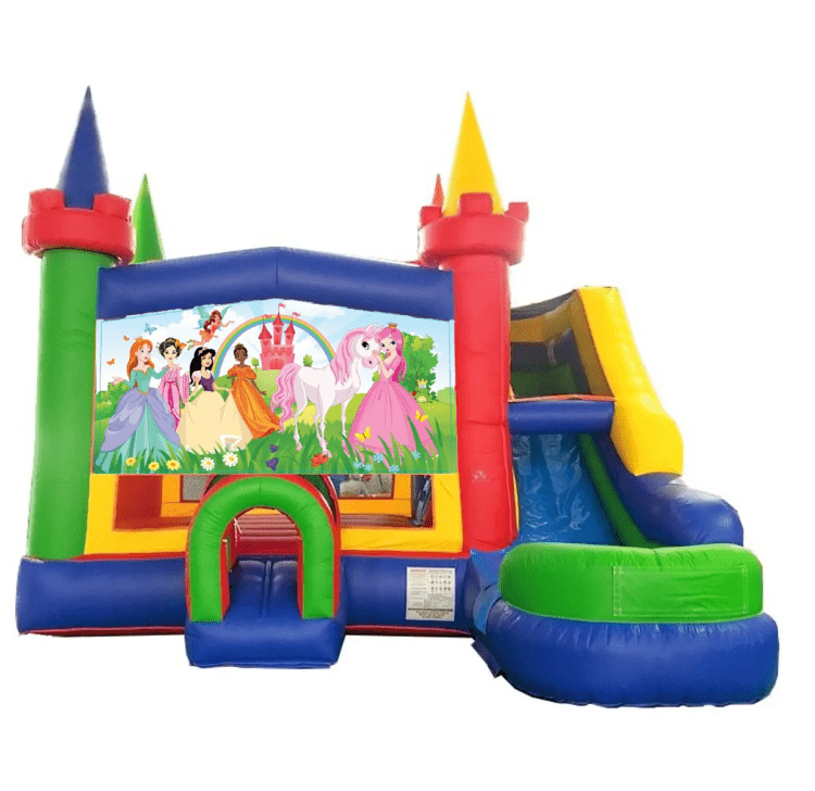 Princess Rainbow Bounce House with Slide - Dry Only