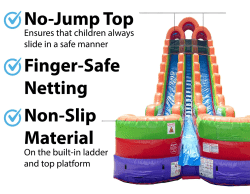 2420Rainbow20Double20Lane20Safety 1755553857 24' Double Lane Rainbow Slide - Dry Only
